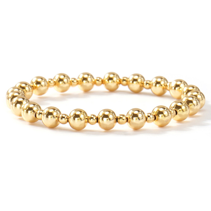 New Multi-layer Gold Beaded Bracelet for Women, Versatile Stackable Bracelet, Light Luxury Spliced Beaded Jewelry, European and American Source