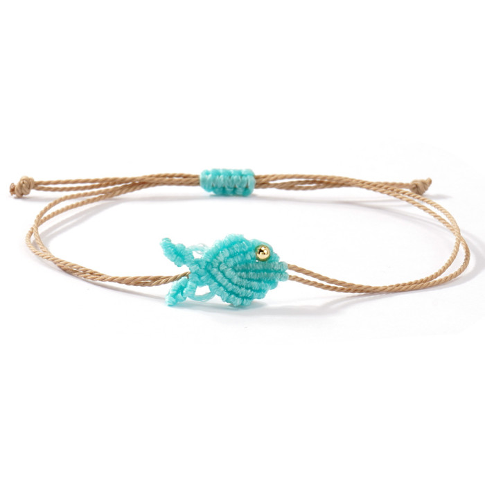 Ins Niche Ethnic Style Wax Thread Bracelet Colorful Rope Braided Small Fish Shape Adjustable for Women Best Friend Ha...