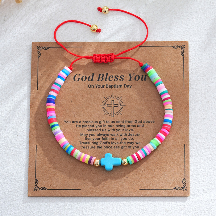New Soft Clay Bracelet Bohemian Style Women's Jewelry European and American Cross-border Accessories Cross Friendship Bracelet Wholesale