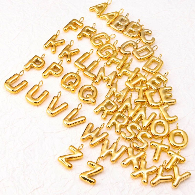 European and American Hot-Selling Fashion Stainless Steel Chubby Bubble Letter Necklace New Playful Design Letter Accessories