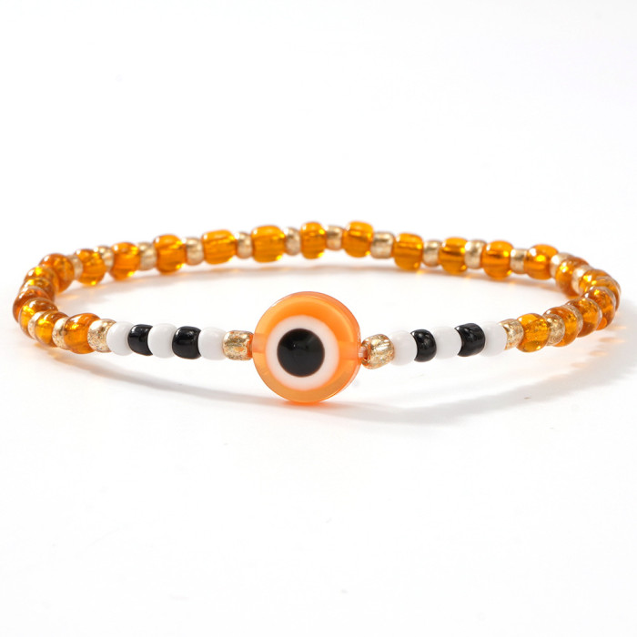 European and American Fashion Popular Devil's Eye Colorful Beaded Bracelet Amazon Hot-Selling Jewelry Personalized Hand Accessories for Men and Women