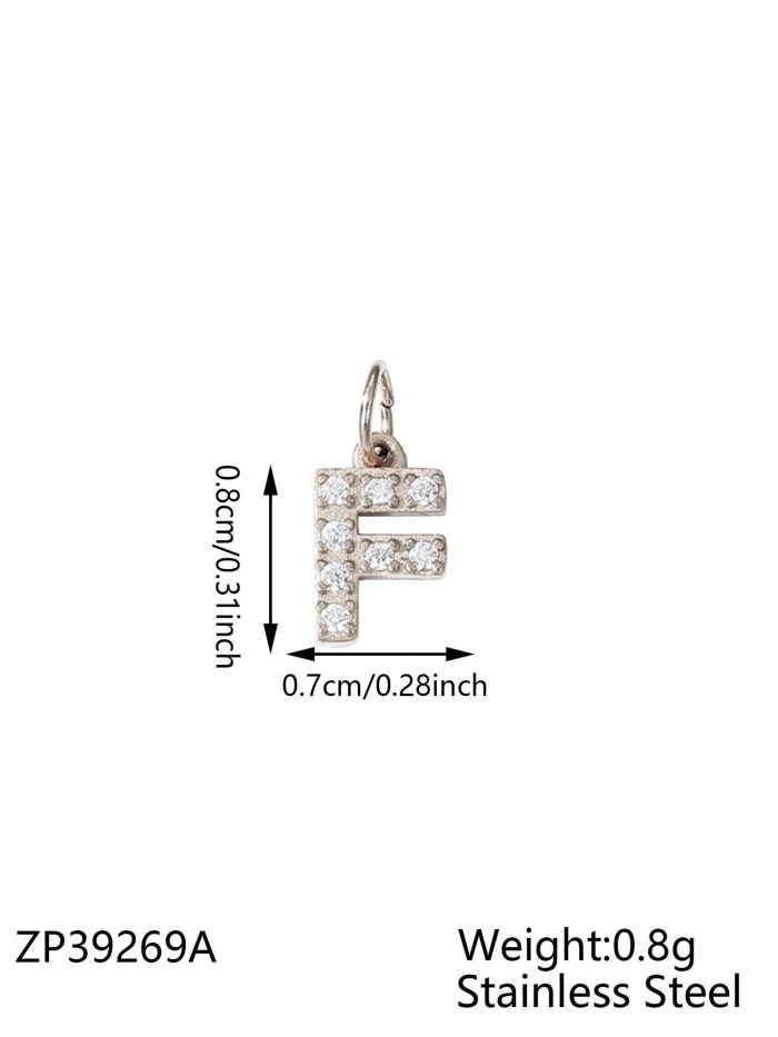 Micro Paved Full Diamond 26 Alphabet Double Circle Pendant Necklace Earrings Pendant Pendant Titanium Steel CNC Inlaid Diamond Zircon Alphabet