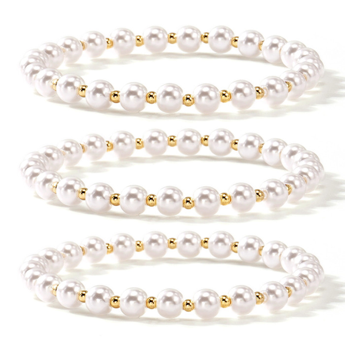 Factory Direct Simple Elegant Imitation Pearl Bracelet Niche Design Ins Style High-end Bracelet for Women Layered Wear