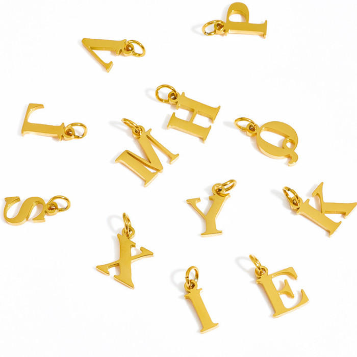 Amazon Hot-Selling Trendy Fashion Niche Light Luxury Versatile Titanium Steel Letter Pendant Daily Matching Accessories Wholesale