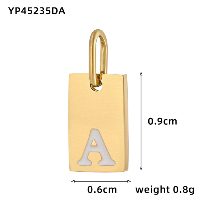 Hot Selling 26 Oil Drop English Letter Pendants Stainless Steel Gold Plated Charms DIY Jewelry Accessories Wholesale,...