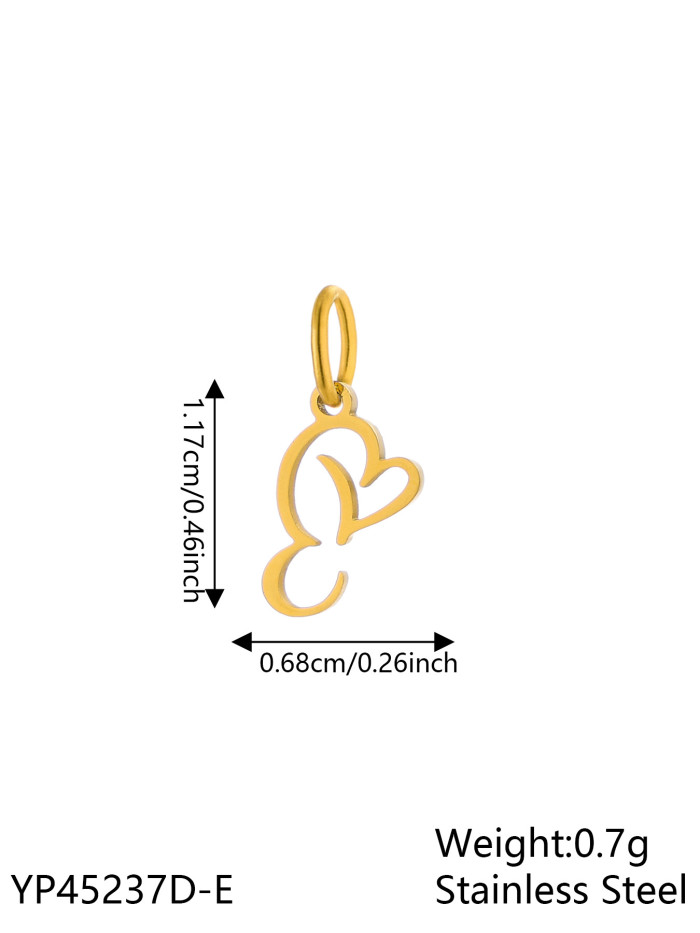 Hot-Selling 26 Letters Hot-Selling Art Versatile Titanium Steel DIY Necklace Pendant Accessories Jewelry Wholesale