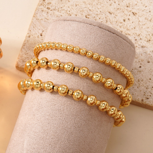 New Multi-layer Gold Beaded Bracelet for Women, Versatile Stackable Bracelet, Light Luxury Spliced Beaded Jewelry, European and American Source