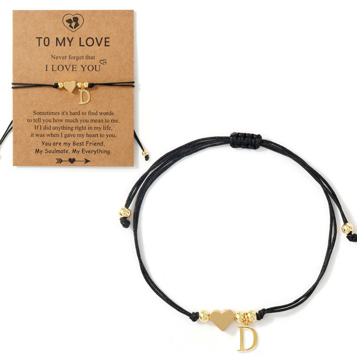 Hot Selling Light Luxury Style! Black Rope Handmade Braided Copper Bead Bracelet, Inlaid with Horizontal Hole Copper...