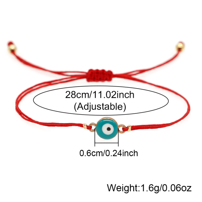 Minimalist Red Rope Blue Eye Bead Bracelet Adjustable Evil Eye Couple Must-Have Gift Bracelet Wholesale for Stall Setup