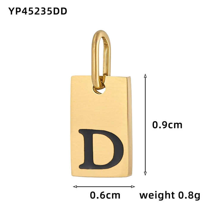 Hot Selling 26 Oil Drop English Letter Pendants Stainless Steel Gold Plated Charms DIY Jewelry Accessories Wholesale,...