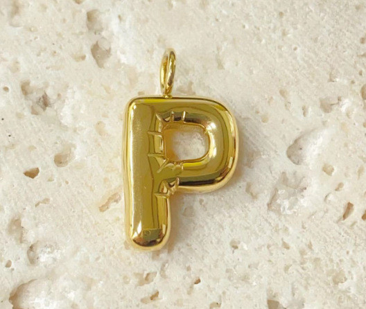 Hot-Selling Fashion Stainless Steel Chubby Bubble Letter Necklace New Playful Design Letter Accessories