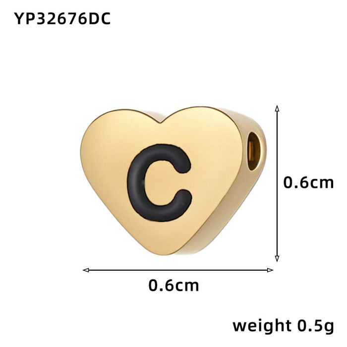 Hot Selling Small Exquisite Simple 14K Oil Drop Heart English Letter Titanium Steel Pendant Accessories Daily Matchin...
