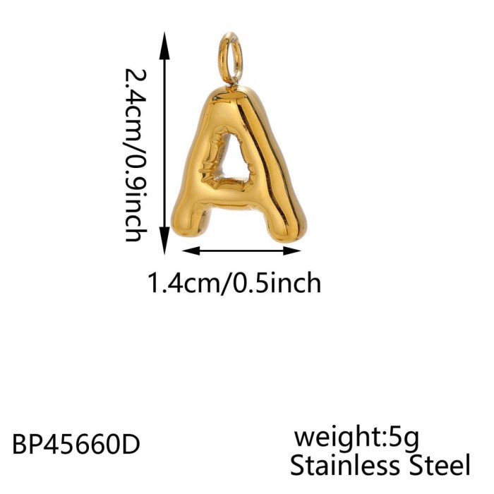 Hot-Selling Fashion Stainless Steel Chubby Bubble Letter Necklace New Playful Design Letter Accessories