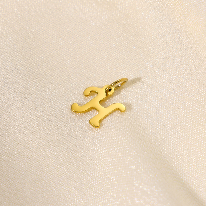 European and American Cross-Border Hot Selling Simple Smooth Stainless Steel 26 English Alphabet Pendant Titanium Steel DIY Jewelry Accessories Wholesale