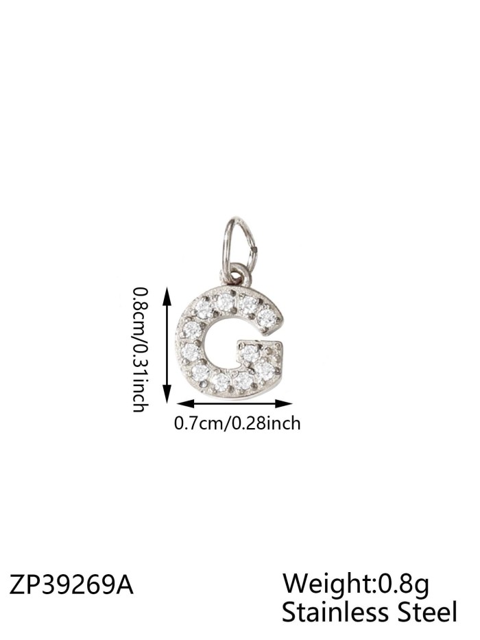 Micro Paved Full Diamond 26 Alphabet Double Circle Pendant Necklace Earrings Pendant Pendant Titanium Steel CNC Inlaid Diamond Zircon Alphabet