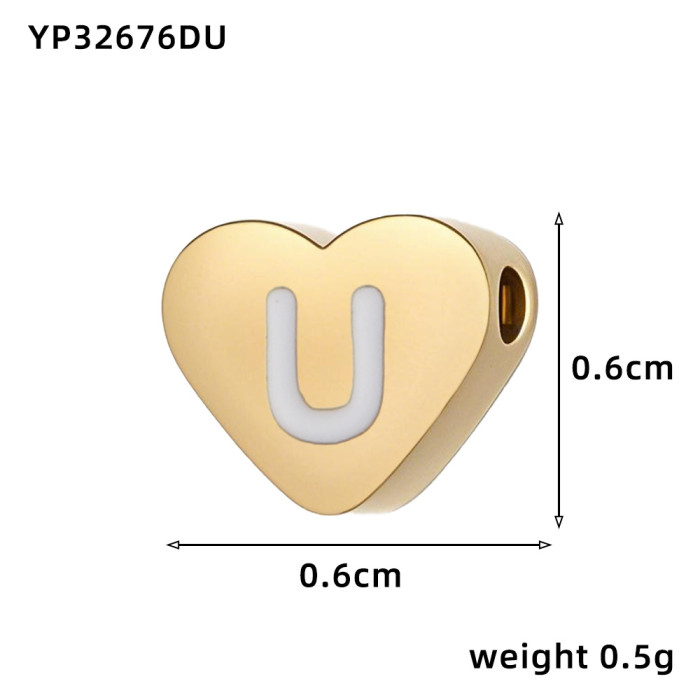 Hot Selling Small Exquisite Simple 14K Oil Drop Heart English Letter Titanium Steel Pendant Accessories Daily Matchin...