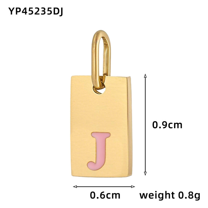 Hot Selling 26 Oil Drop English Letter Pendants Stainless Steel Gold Plated Charms DIY Jewelry Accessories Wholesale,...