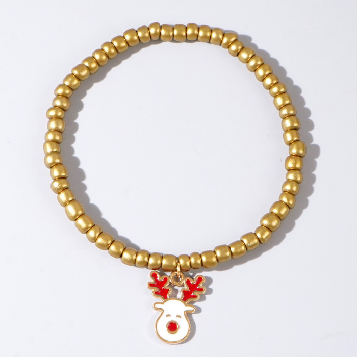 Christmas Limited Edition White Reindeer Head Bracelet Festive Atmosphere Accessory Niche Design Versatile Jewelry