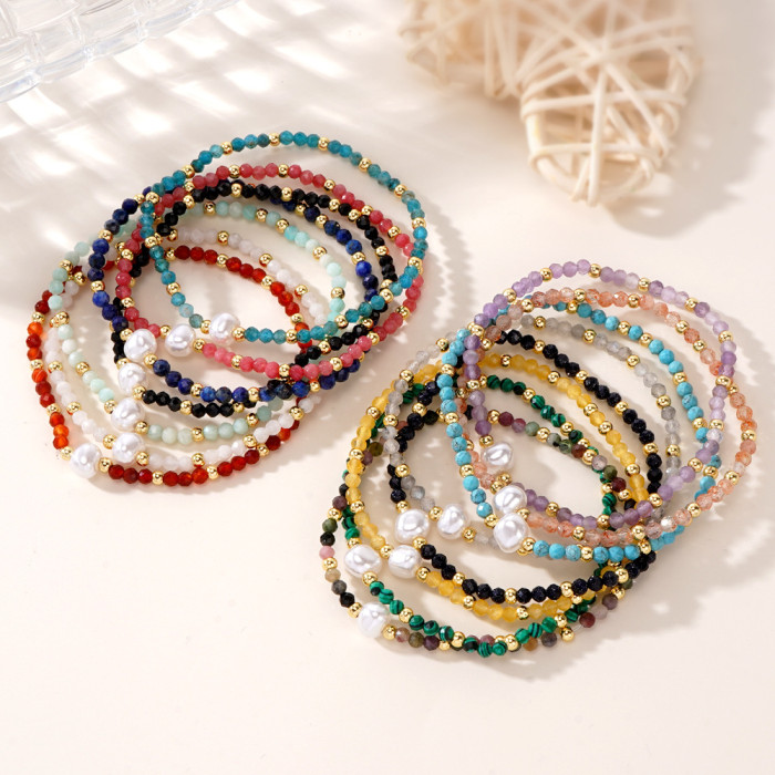 Summer Hot-Selling Natural Stone Beaded Bracelet Unisex Simple Personality Fashion Niche Light Luxury Versatile Bracelet