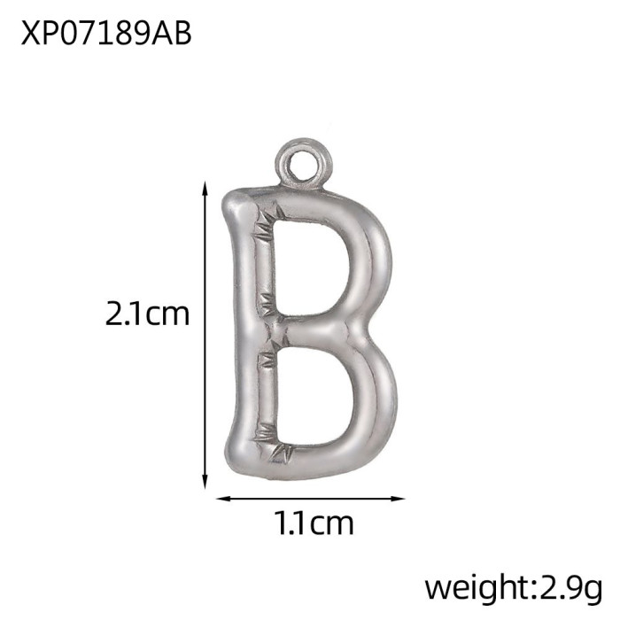 European and American Cross-Border Hot-Selling Fashion Simple Stainless Steel English Letter Necklace Pendant DIY Jewelry Accessories Wholesale