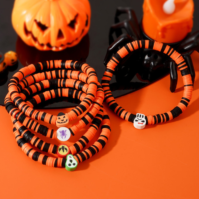 Jewelry INS Style Ghost Pumpkin Soft Clay Bracelet Halloween Party Ghost Bracelet Festival Atmosphere
