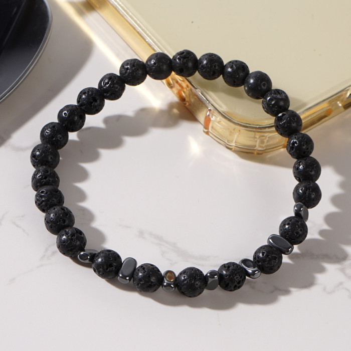 Factory Direct Sale Jewelry Wholesale Export Source Sports Couple Volcanic Rock Simple Geometric Bracelet String