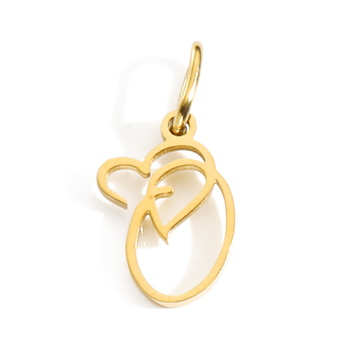 Hot-Selling Fashion Simple 26 Letters Versatile Stainless Steel DIY Necklace Pendant Accessories Jewelry Wholesale