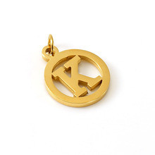 Cross-Border Gold Glossy Hollow Letter Cute DIY 26 English Alphabet Pendant Necklace Accessories