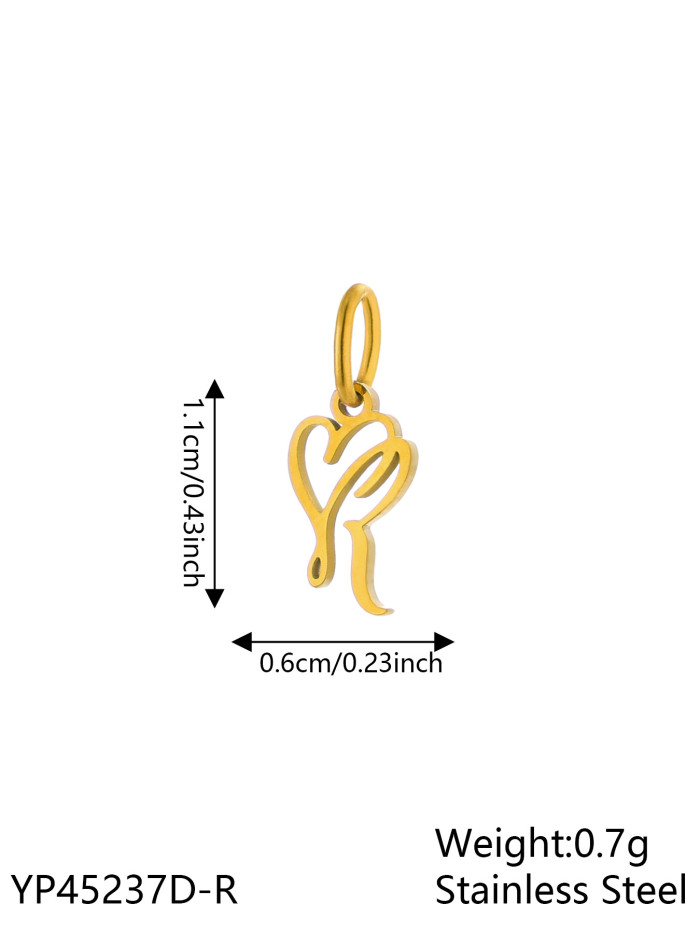 Hot-Selling 26 Letters Hot-Selling Art Versatile Titanium Steel DIY Necklace Pendant Accessories Jewelry Wholesale