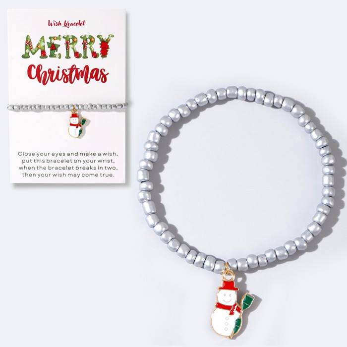 Christmas Limited Edition White Reindeer Head Bracelet Festive Atmosphere Accessory Niche Design Versatile Jewelry