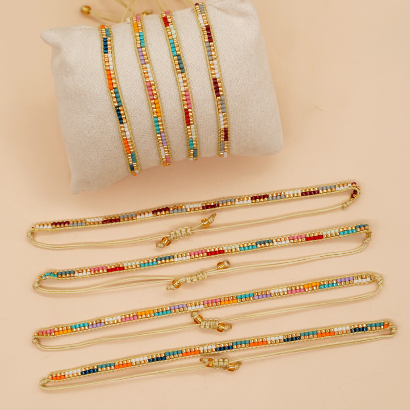 Amazon Beaded Bohemian Multicolor Adjustable Stackable Bracelet Hawaiian Fashion Simple Jewelry