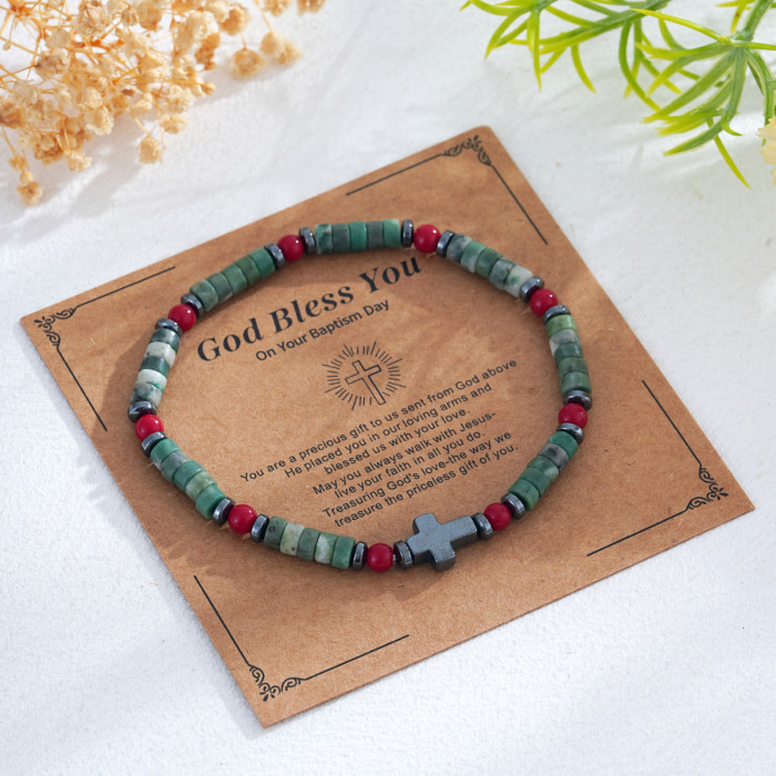 1688 Hot Sale Multicolor Beaded Cross Bracelet Trendy Jewelry Wholesale Best-Selling Item Preferred for Stocking
