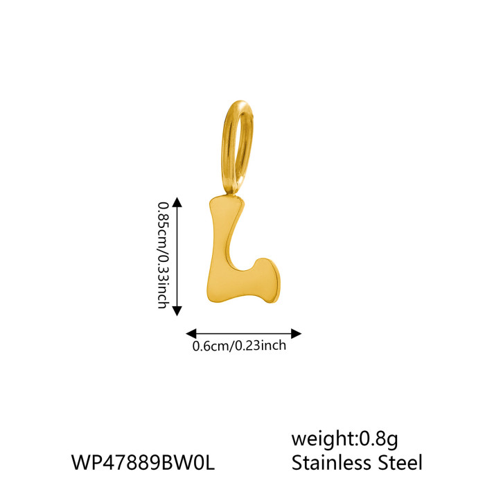 Cross-Border European and American Stainless Steel Fashion 26 English Small Exquisite Letters Any Matching Jewelry Accessories Wholesale