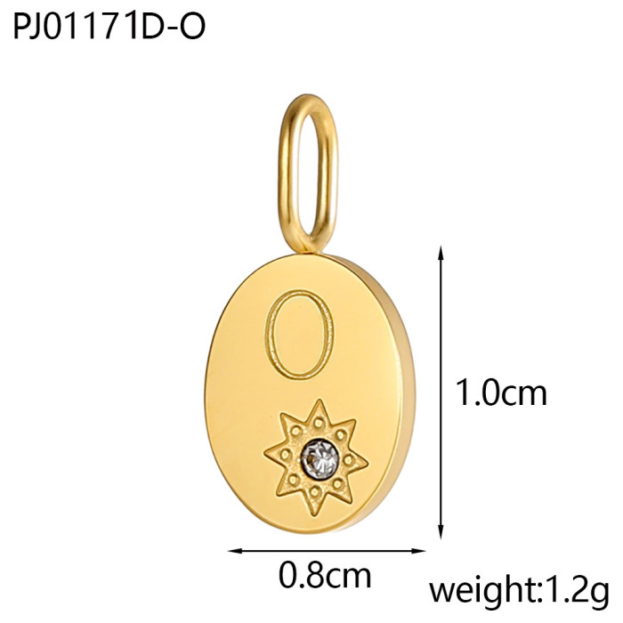 Amazon Hot-Selling Stone-Studded Heart 26 Letter Pendant Necklace Earrings Pendant DIY Accessories Wholesale