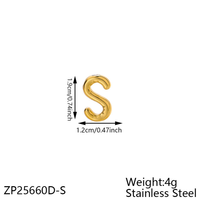 New Stainless Steel Chubby Bubble Letters DIY 26 Letter Accessories Pendant Jewelry Wholesale, Necklaces