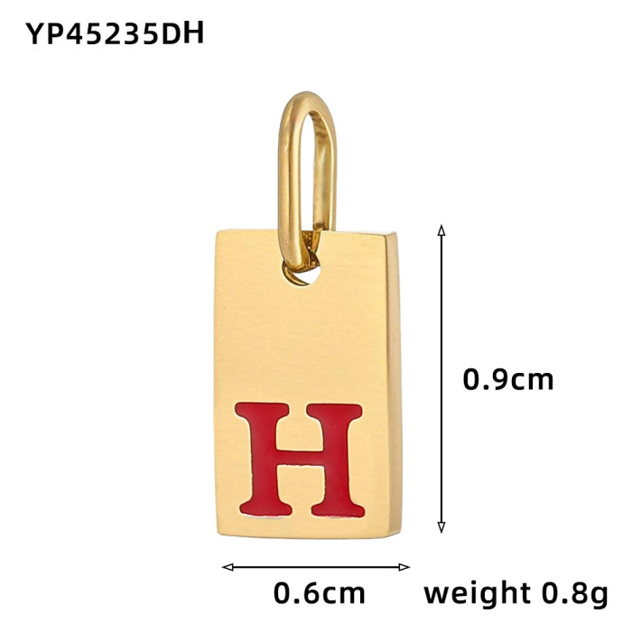 Hot Selling 26 Oil Drop English Letter Pendants Stainless Steel Gold Plated Charms DIY Jewelry Accessories Wholesale,...
