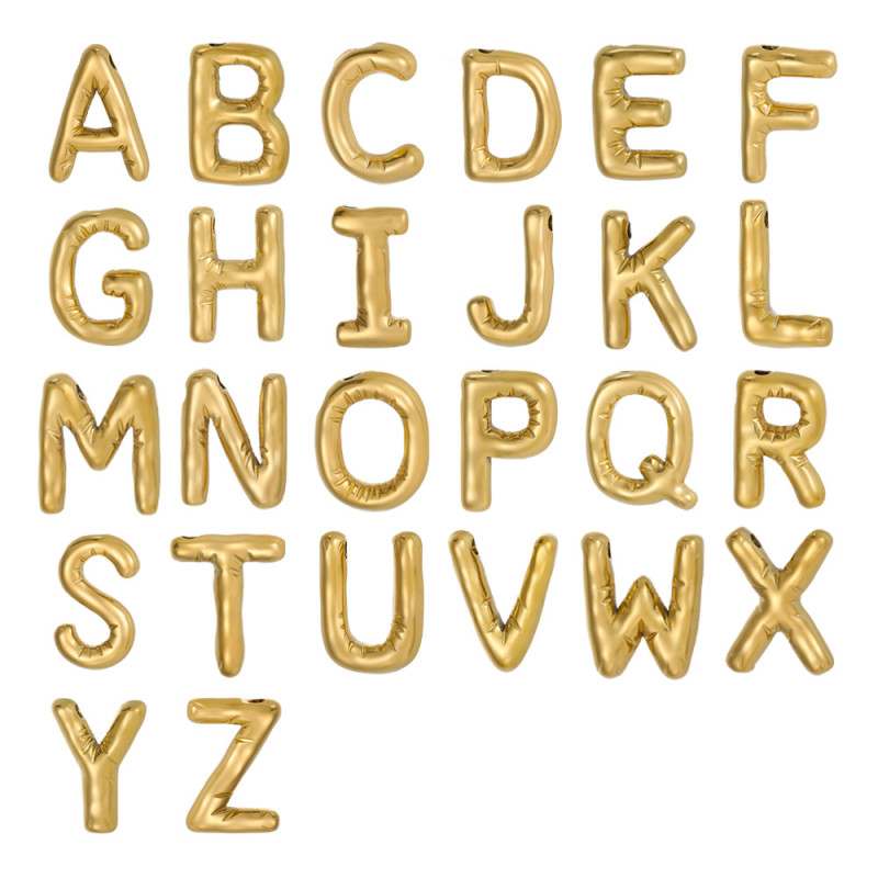 Cross-Border New Stainless Steel Chubby Bubble Letters DIY 26 Letter Accessories Pendant Jewelry Wholesale