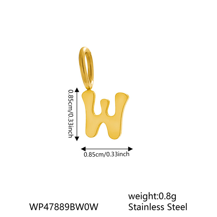 Cross-Border European and American Stainless Steel Fashion 26 English Small Exquisite Letters Any Matching Jewelry Accessories Wholesale