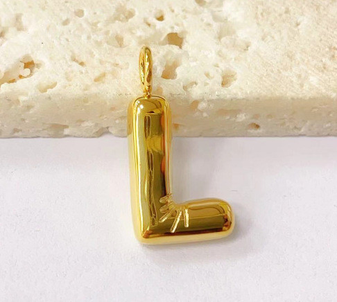 Hot-Selling Fashion Stainless Steel Chubby Bubble Letter Necklace New Playful Design Letter Accessories