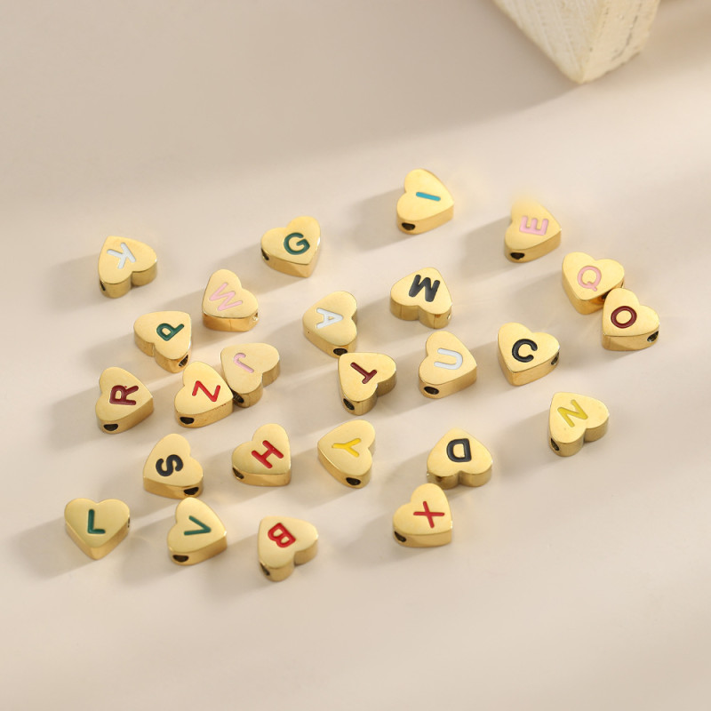 Hot Selling Small Exquisite casual 14K Love English Letter Titanium Steel Pendant Accessories Daily Matching Glossy Love