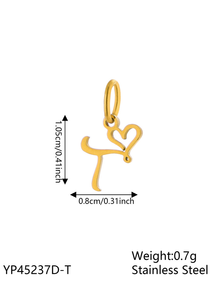 26 Letters Hot Selling Art Versatile Titanium Steel DIY Necklace Pendant Accessories Foreign Trade Jewelry Wholesale