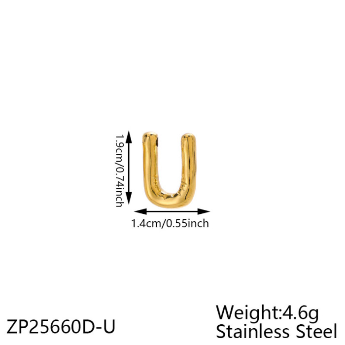 New Stainless Steel Chubby Bubble Letters DIY 26 Letter Accessories Pendant Jewelry Wholesale, Necklaces