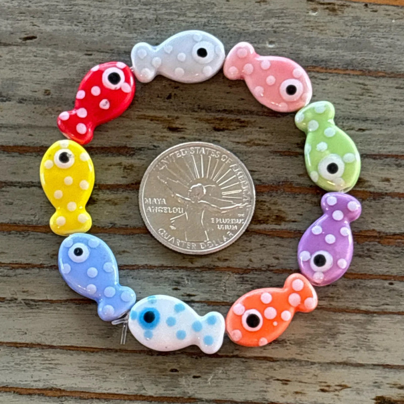 Ins Style Colorful Fish Dot Beads Soft Clay Loose Beads DIY Bracelet Accessories Handmade Beads Direct Supply from Manufacturer