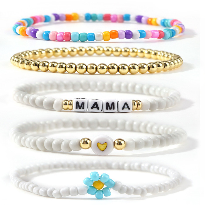 Cross-Border Hot-Selling Niche Design Colorful Beaded Gold Bead Bracelet 2025 New Fashion Trend Must-Have for Girls