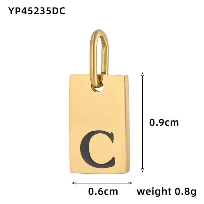 Hot Selling 26 Oil Drop English Letter Pendants Stainless Steel Gold Plated Charms DIY Jewelry Accessories Wholesale,...