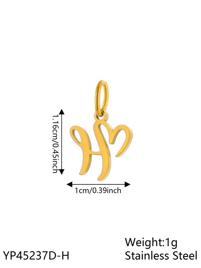 26 Letters Hot Selling Art Versatile Titanium Steel DIY Necklace Pendant Accessories Foreign Trade Jewelry Wholesale
