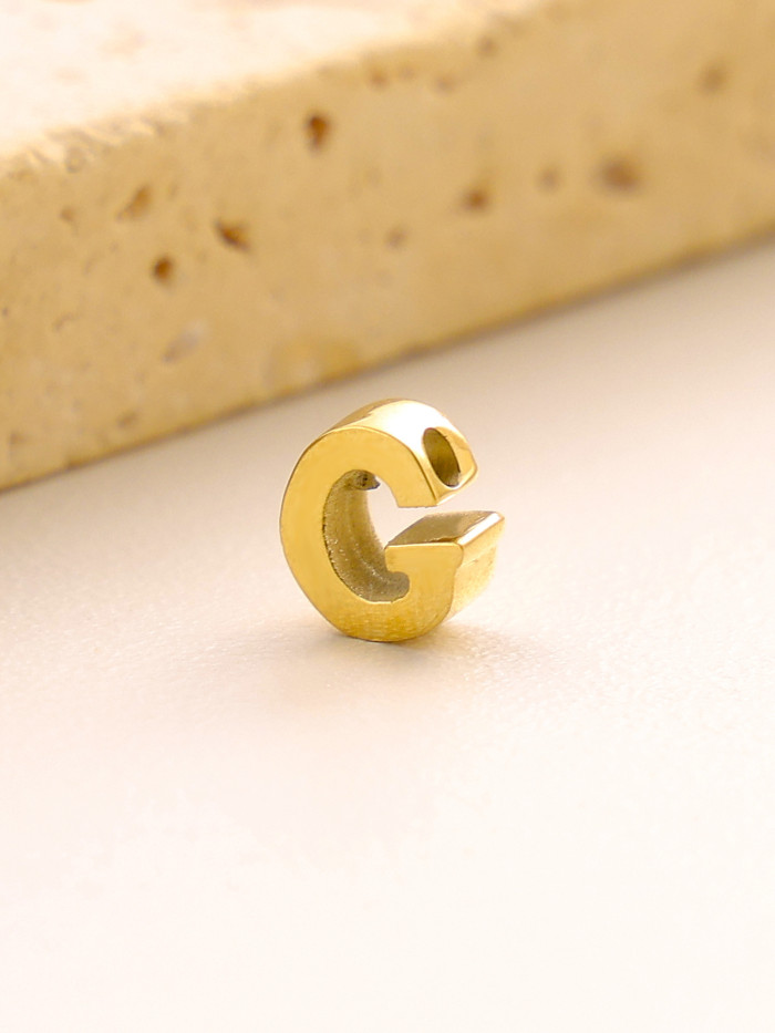 Cross-Border European and American Hot Selling 26 English Letters Vacuum Electroplated Stainless Steel DIY Gold Letter Pendant Accessories Wholesale
