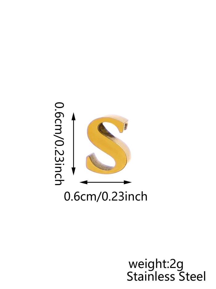 Hot Selling 26 English Letters Vacuum Electroplated Stainless Steel Mirror Polished Gold Letter Pendant Accessories,...