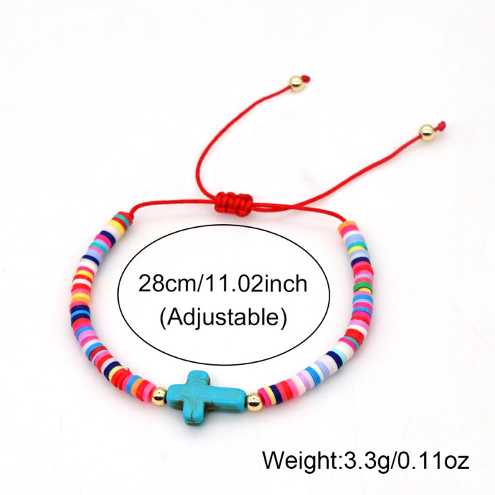 New Soft Clay Bracelet Bohemian Style Women's Jewelry European and American Cross-border Accessories Cross Friendship Bracelet Wholesale