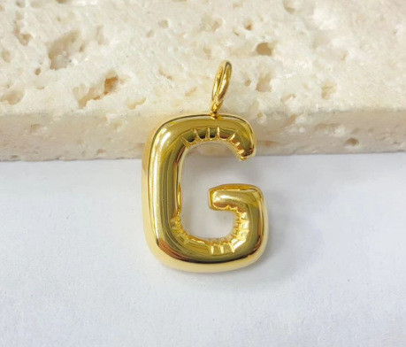 Hot-Selling Fashion Stainless Steel Chubby Bubble Letter Necklace New Playful Design Letter Accessories
